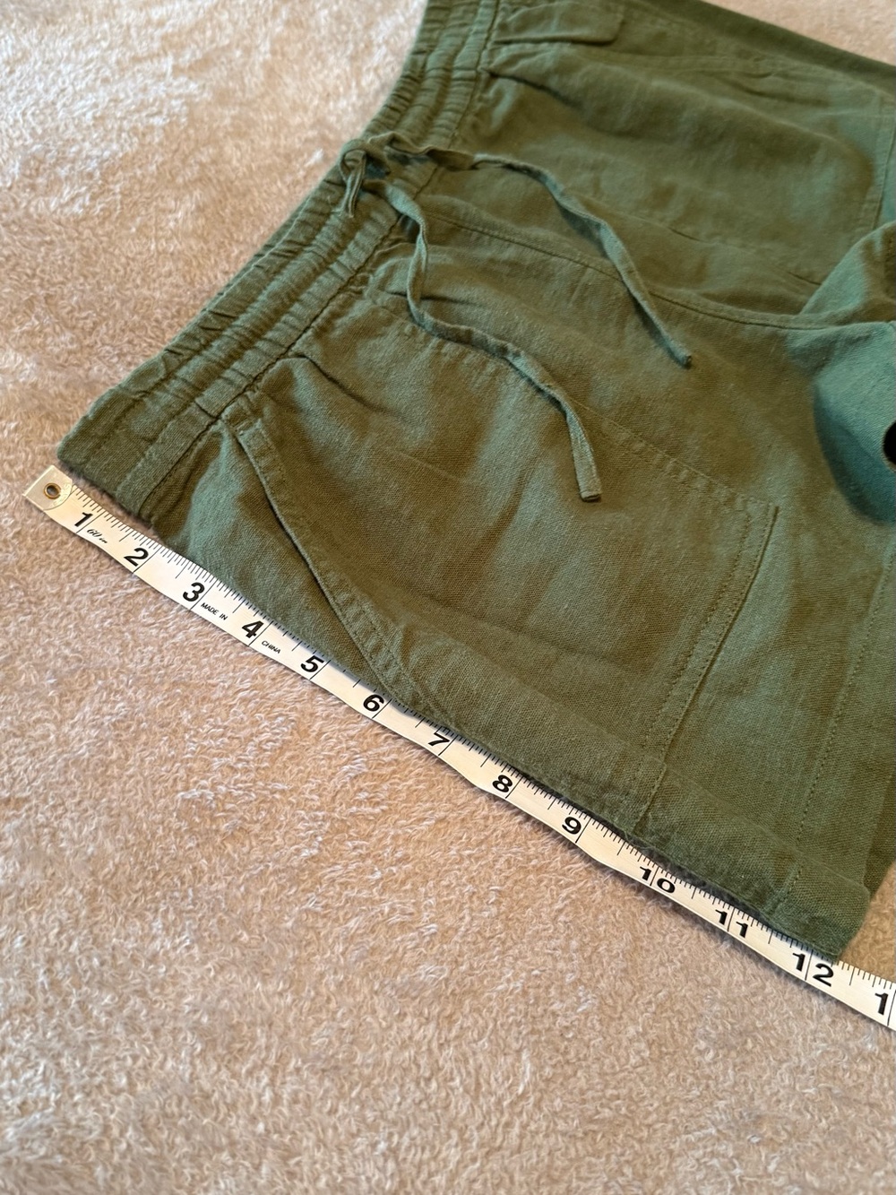 J.Crew | Olive Linen-Blend Drawstring Shorts | Size = XXS - Picture 6 of 8